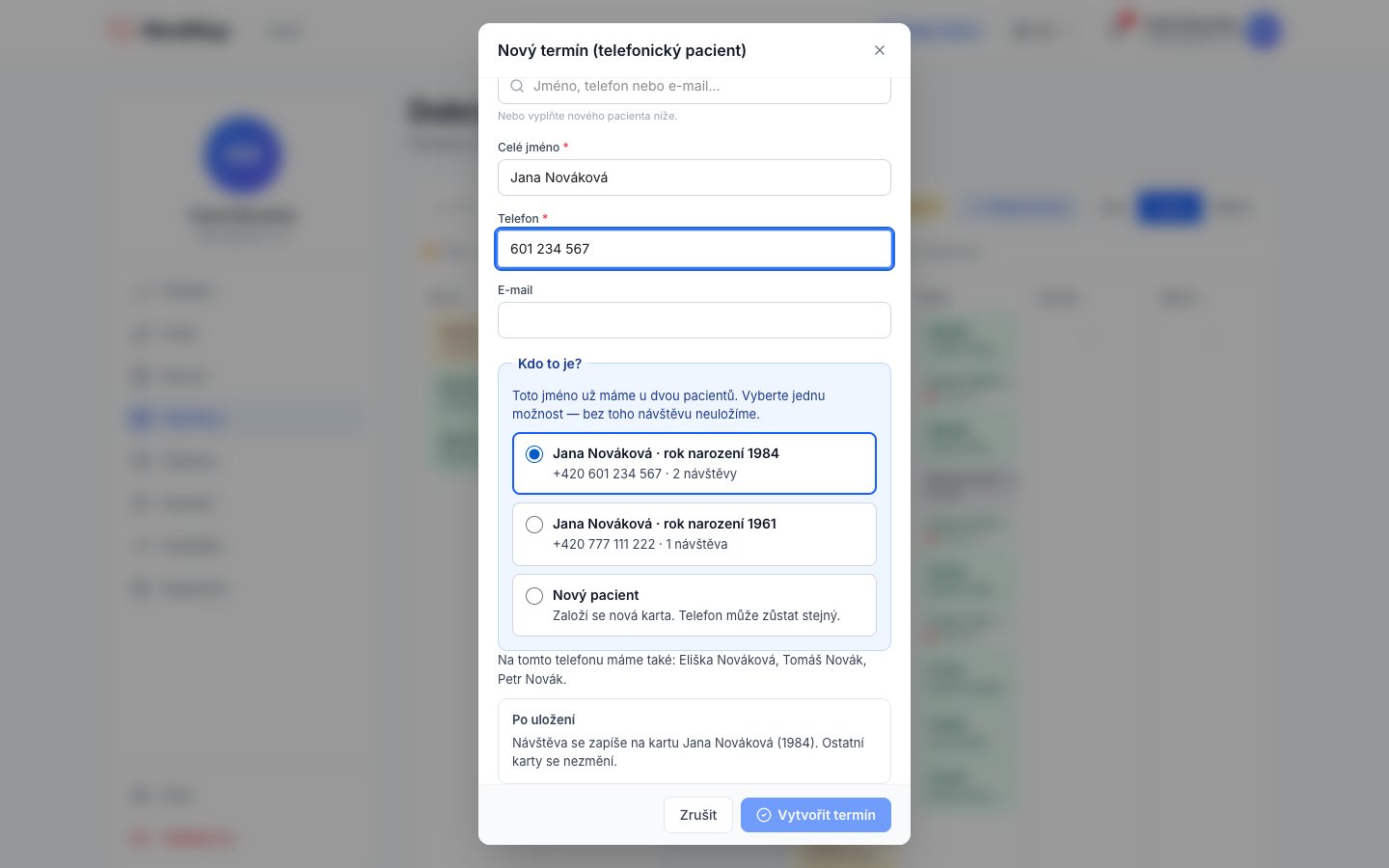 Zápis po telefonu — kdo to je?