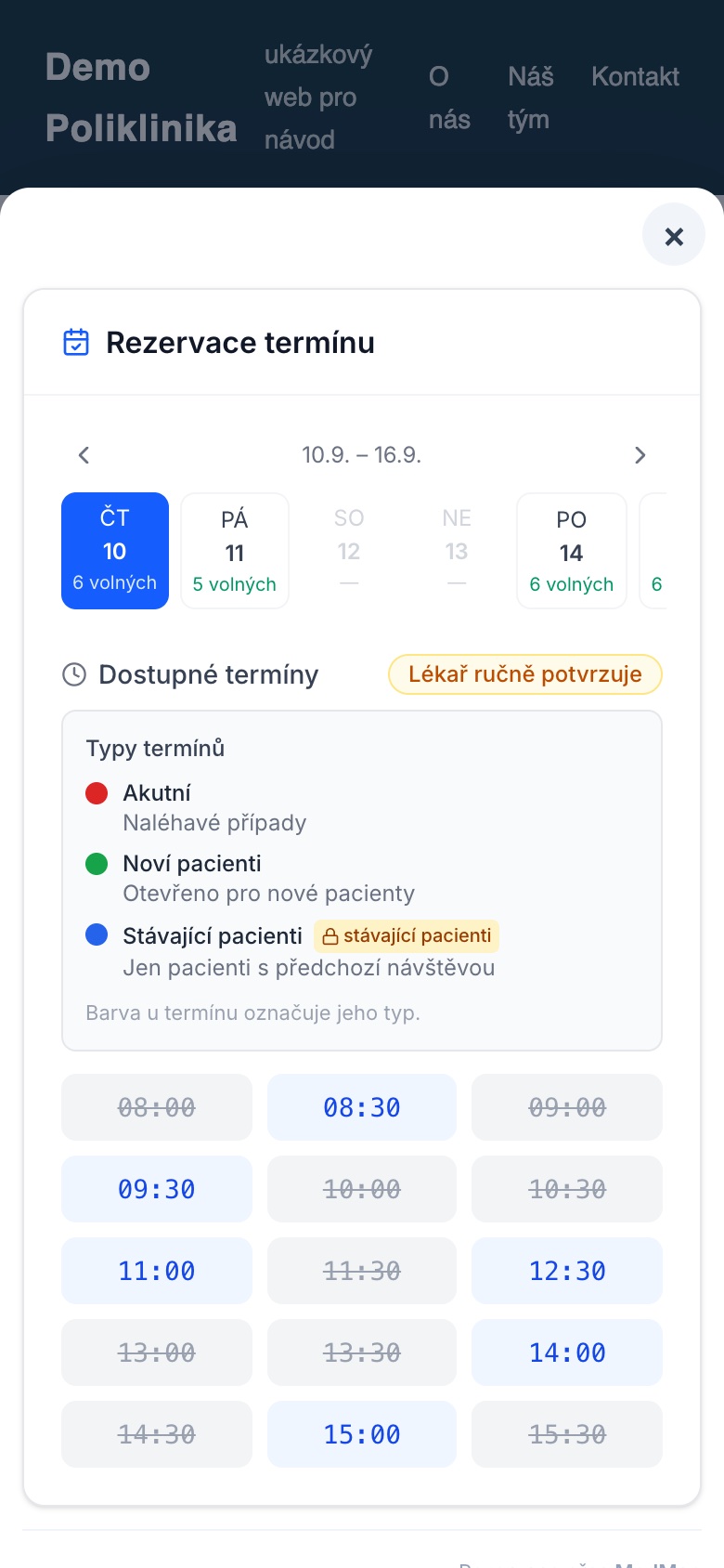 Widget na mobilu — panel přes celou obrazovku